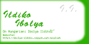 ildiko ibolya business card